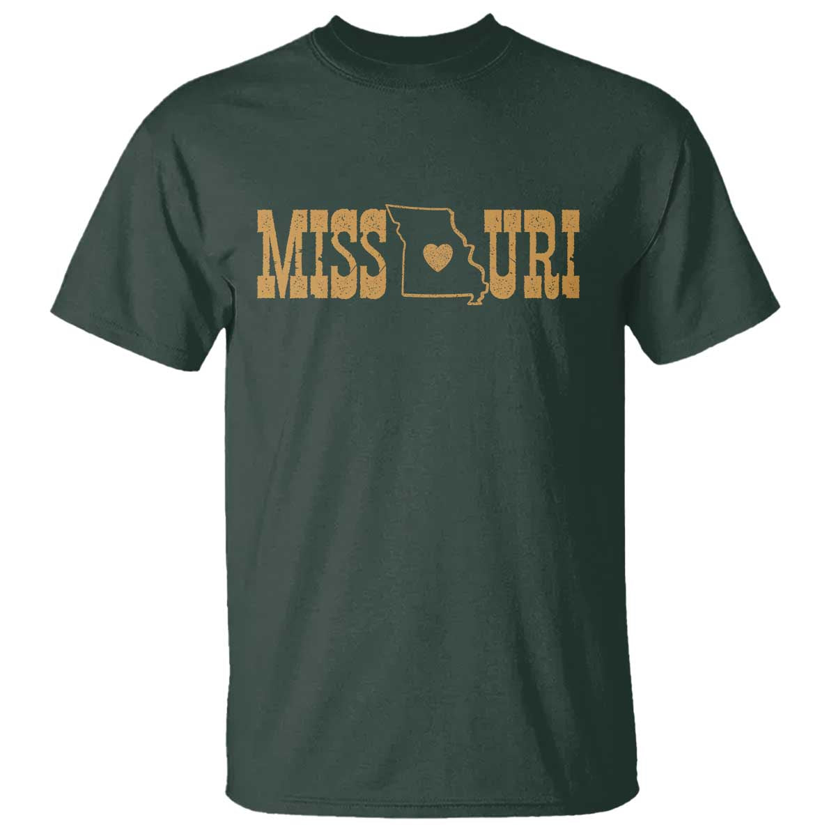 Vintage Missouri State Map T Shirt Midwest Pride Gift TS12 Dark Forest Green Print Your Wear