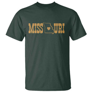 Vintage Missouri State Map T Shirt Midwest Pride Gift TS12 Dark Forest Green Print Your Wear