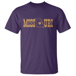 Vintage Missouri State Map T Shirt Midwest Pride Gift TS12 Purple Print Your Wear