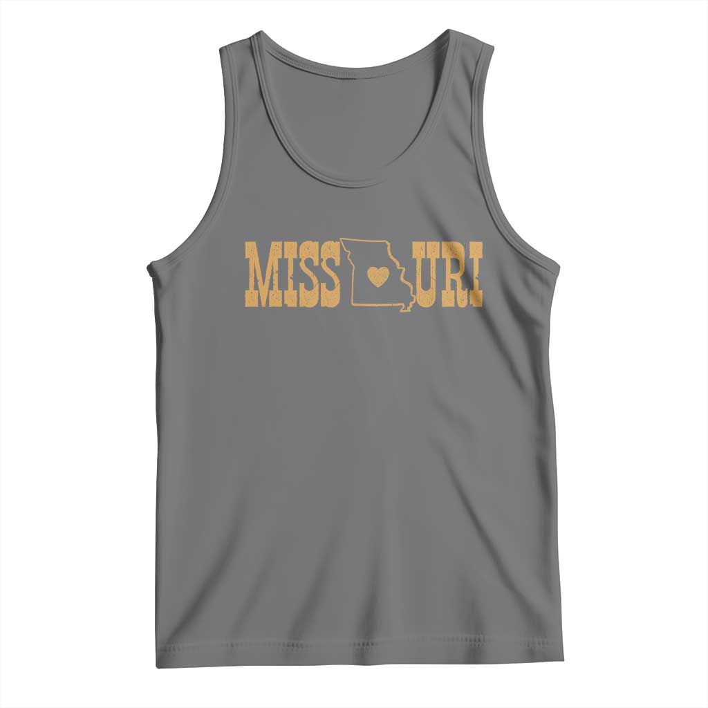 Vintage Missouri State Map Tank Top Midwest Pride Gift TS12 Black Heather Print Your Wear