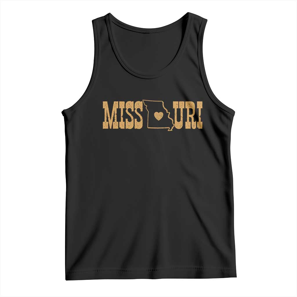 Vintage Missouri State Map Tank Top Midwest Pride Gift TS12 Black Print Your Wear