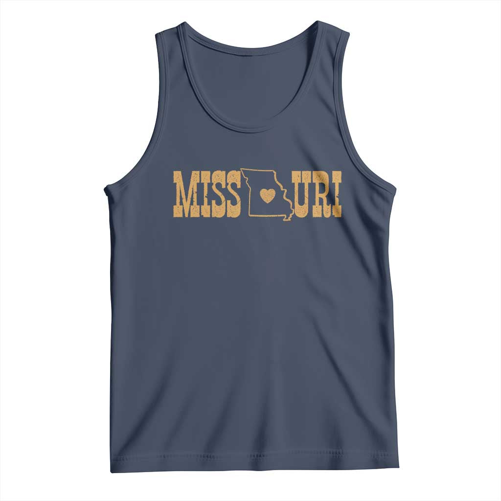 Vintage Missouri State Map Tank Top Midwest Pride Gift TS12 Navy Print Your Wear