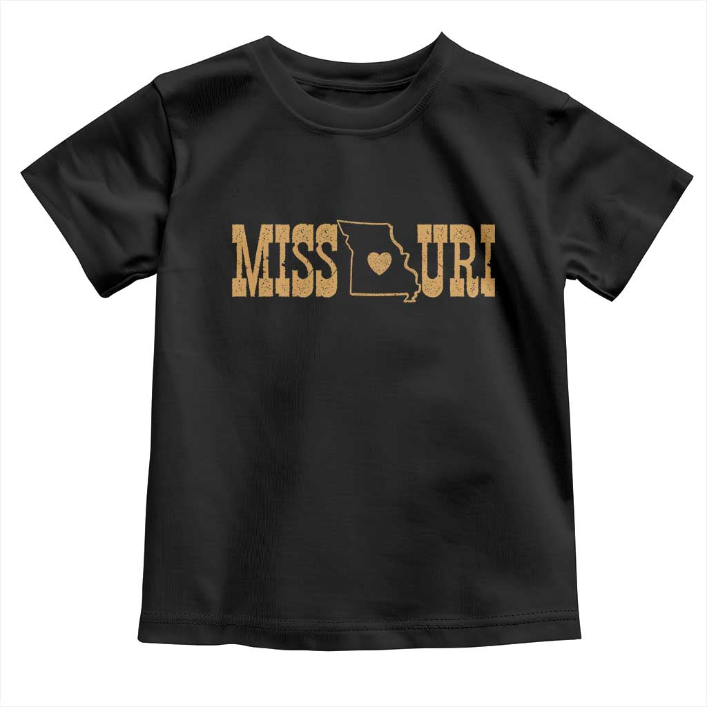 Vintage Missouri State Map Toddler T Shirt Midwest Pride Gift TS12 Black Print Your Wear