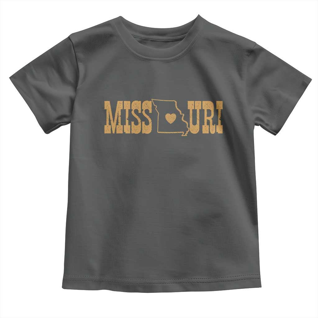Vintage Missouri State Map Toddler T Shirt Midwest Pride Gift TS12 Dark Heather Print Your Wear