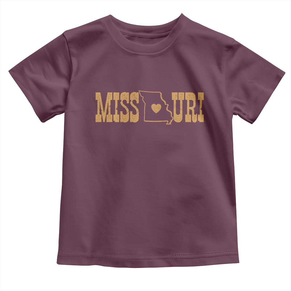 Vintage Missouri State Map Toddler T Shirt Midwest Pride Gift TS12 Maroon Print Your Wear