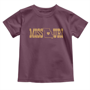 Vintage Missouri State Map Toddler T Shirt Midwest Pride Gift TS12 Maroon Print Your Wear