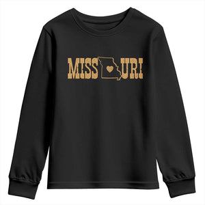 Vintage Missouri State Map Youth Sweatshirt Midwest Pride Gift TS12 Black Print Your Wear