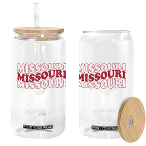 Retro Missouri State Pride Glass Can Groovy Wavy Typography TS12 Print Your Wear