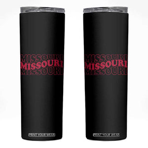 Retro Missouri State Pride Skinny Tumbler Groovy Wavy Typography TS12 Black Print Your Wear