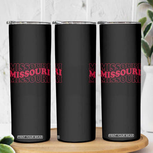 Retro Missouri State Pride Skinny Tumbler Groovy Wavy Typography TS12 Print Your Wear