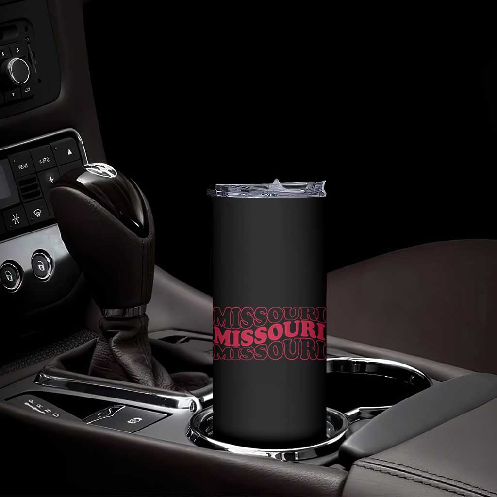 Retro Missouri State Pride Skinny Tumbler Groovy Wavy Typography TS12 Print Your Wear