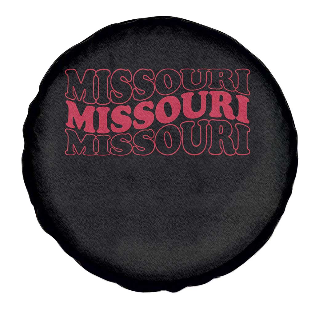 Retro Missouri State Pride Spare Tire Cover Groovy Wavy Typography TS12 Print Your Wear