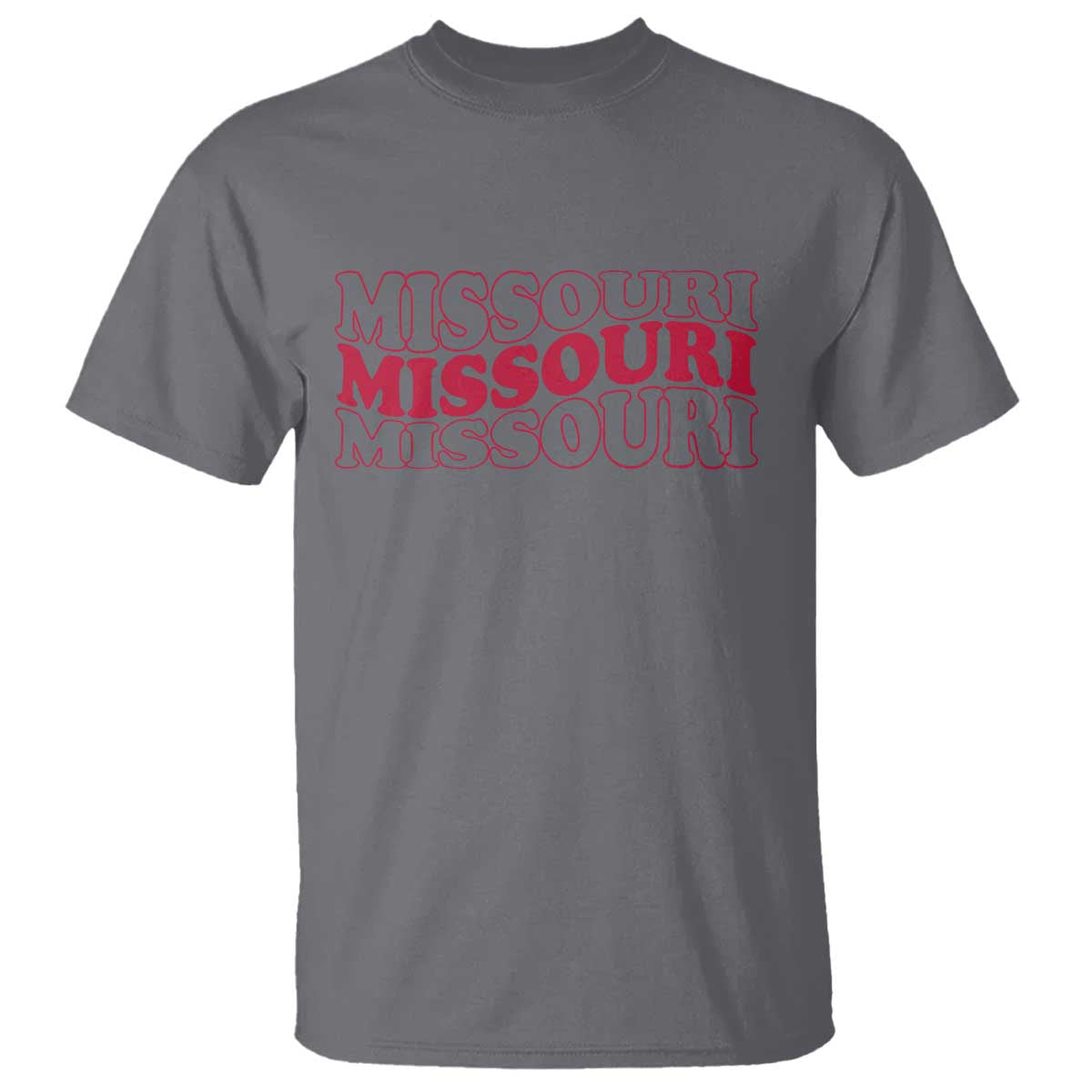 Retro Missouri State Pride T Shirt Groovy Wavy Typography TS12 Charcoal Print Your Wear