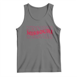 Retro Missouri State Pride Tank Top Groovy Wavy Typography TS12 Black Heather Print Your Wear