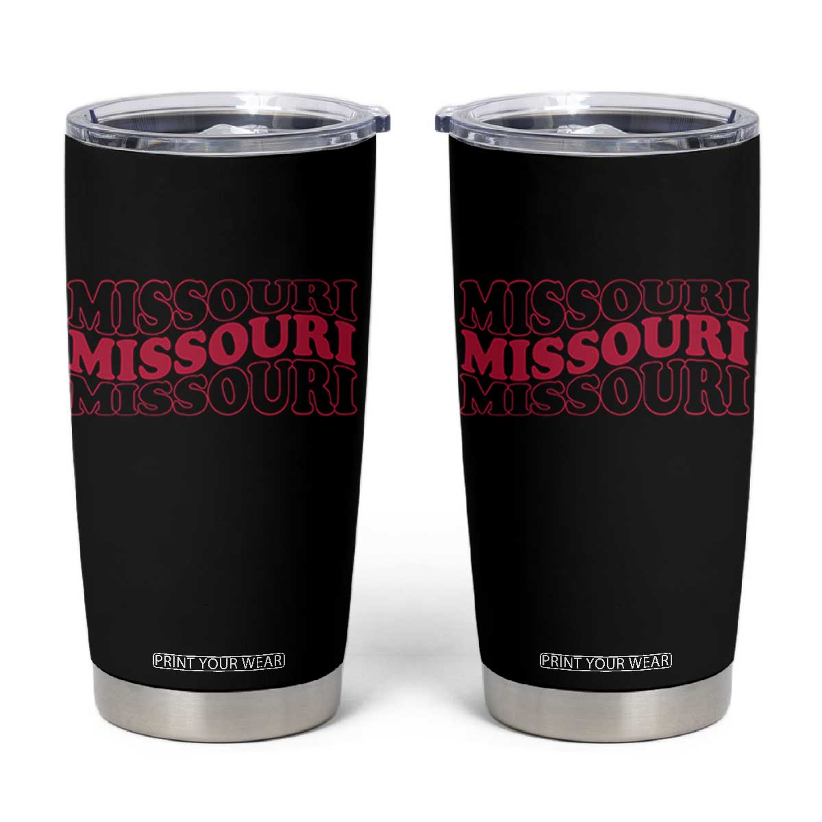 Retro Missouri State Pride Tumbler Cup Groovy Wavy Typography TS12 Black Print Your Wear