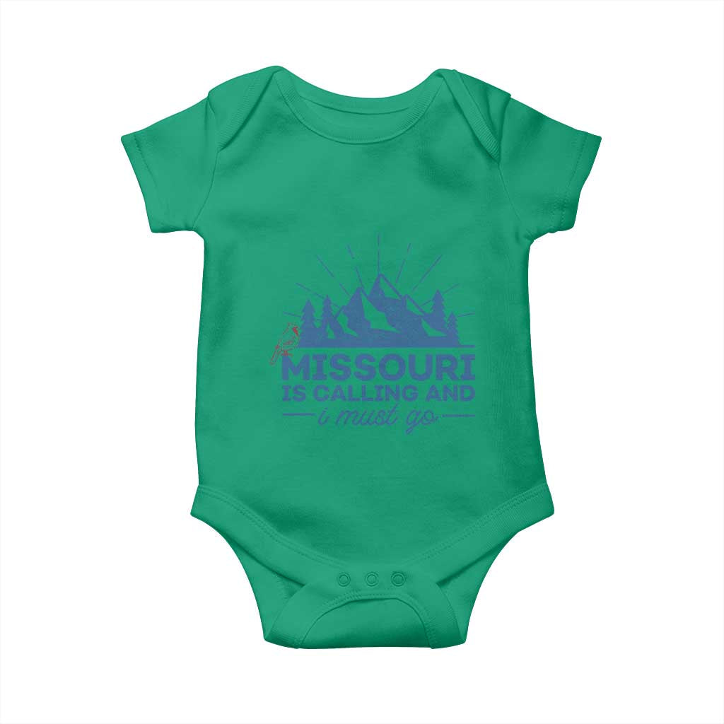 Missouri Traveling Lover Baby Onesie Missouri Is Calling And I Must Go TS12 Irish Green Print Your Wear