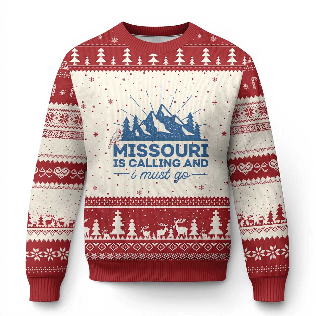 Missouri Traveling Lover Ugly Christmas Sweater Missouri Is Calling And I Must Go TS12 Beige Red Print Your Wear