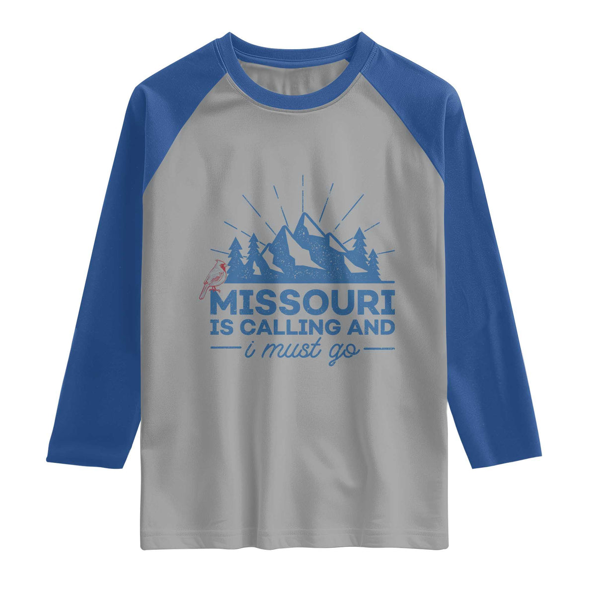 Missouri Traveling Lover Raglan Shirt Missouri Is Calling And I Must Go TS12 Sport Gray Royal Print Your Wear