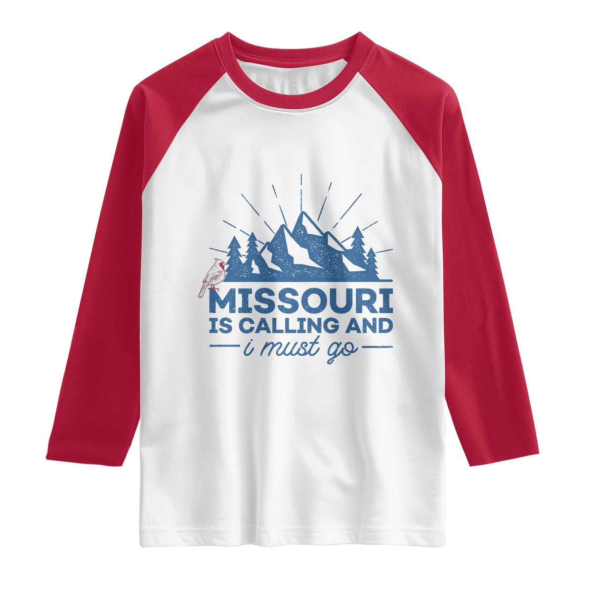 Missouri Traveling Lover Raglan Shirt Missouri Is Calling And I Must Go TS12 White Red Print Your Wear
