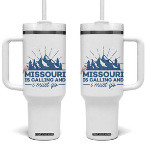 Missouri Traveling Lover Tumbler With Handle Missouri Is Calling And I Must Go TS12 One Size: 40 oz White Print Your Wear