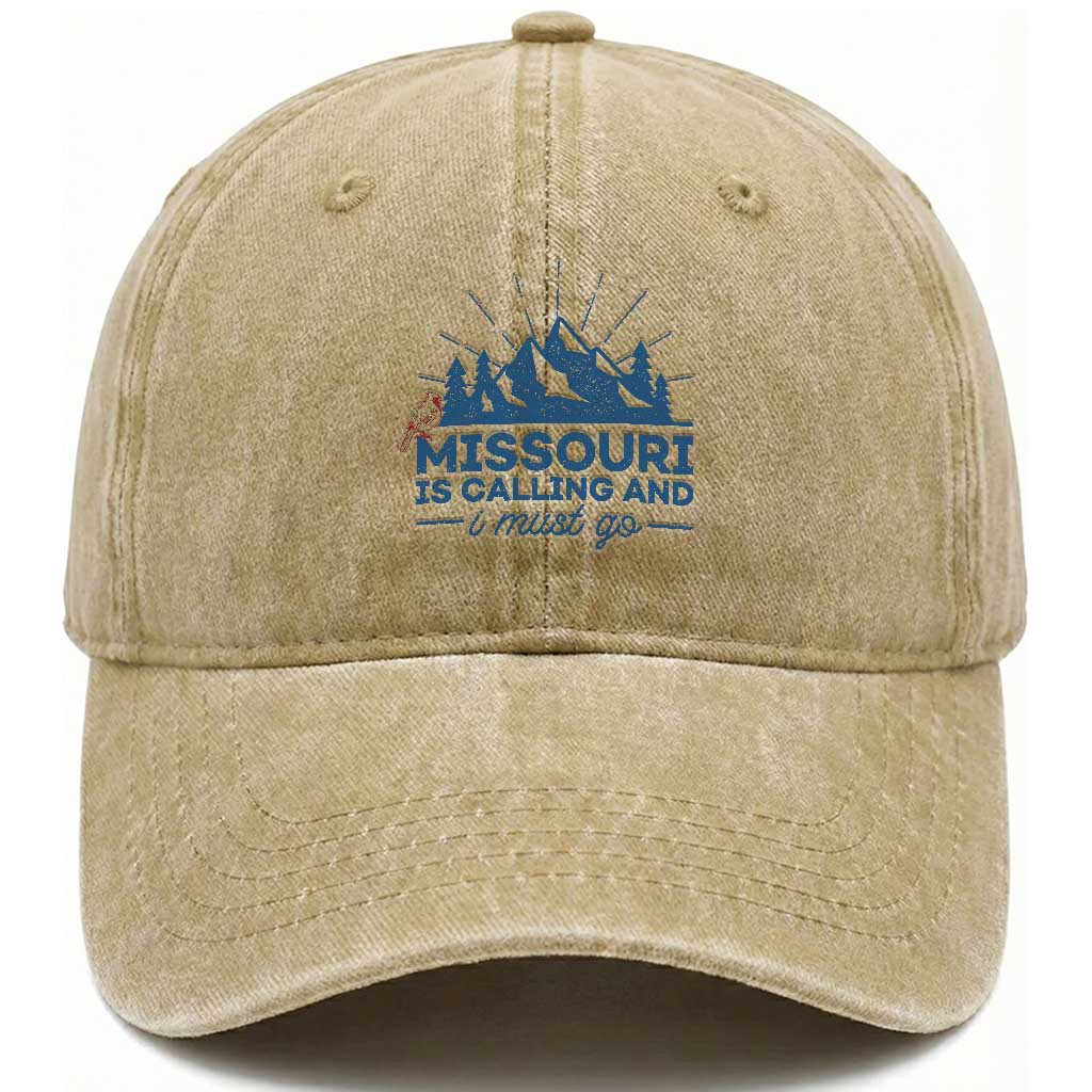 Missouri Traveling Lover Washed Cotton Baseball Cap Missouri Is Calling And I Must Go TS12 Print Your Wear