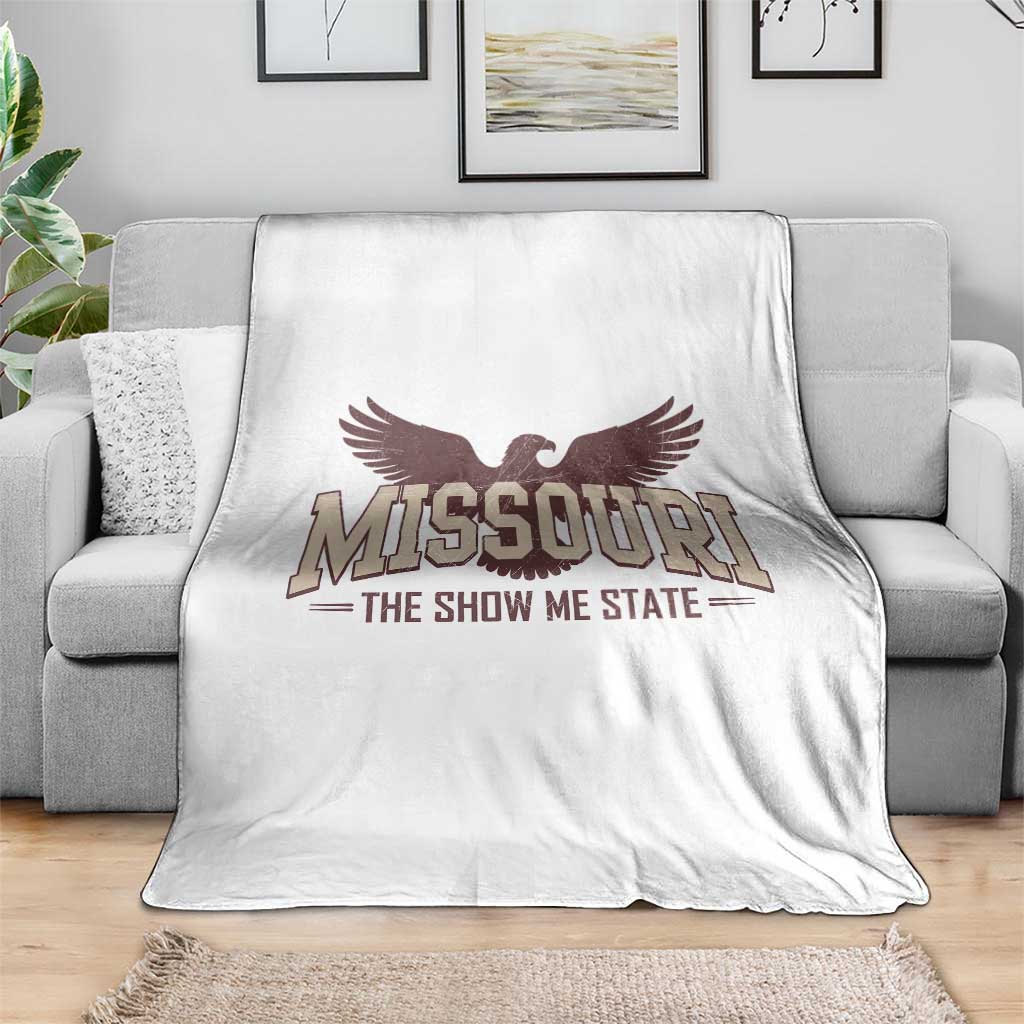 Vintage Missouri Eagle Throw Blanket Missouri The Show Me State Retro Distressed TS12 Print Your Wear