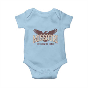 Vintage Missouri Eagle Baby Onesie Missouri The Show Me State Retro Distressed TS12 Light Blue Print Your Wear