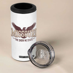 Vintage Missouri Eagle 4 in 1 Can Cooler Tumbler Missouri The Show Me State Retro Distressed TS12 Print Your Wear