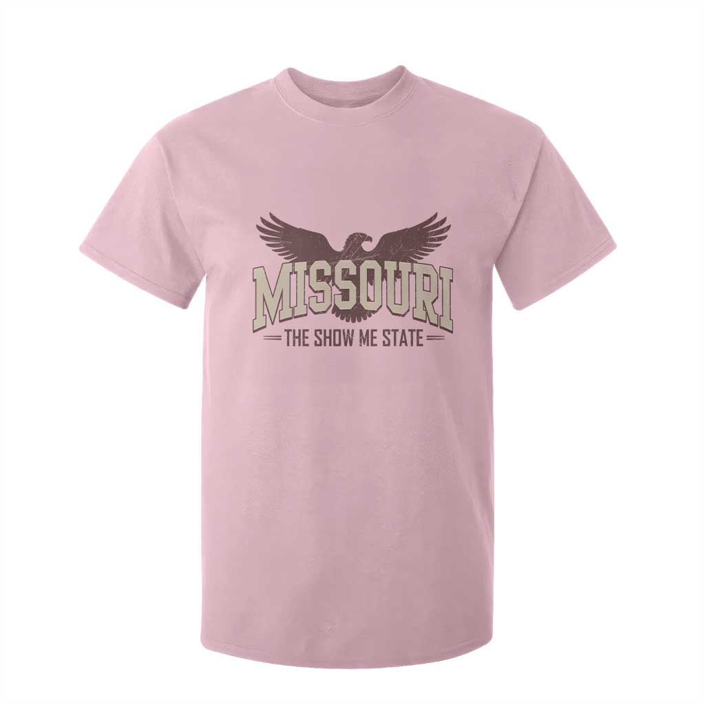 Vintage Missouri Eagle T Shirt For Kid Missouri The Show Me State Retro Distressed TS12 Light Pink Print Your Wear