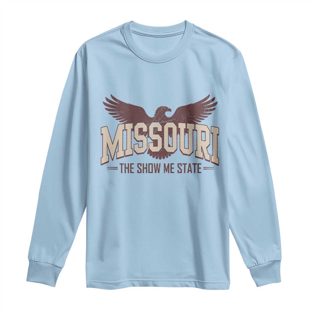 Vintage Missouri Eagle Long Sleeve Shirt Missouri The Show Me State Retro Distressed TS12 Light Blue Print Your Wear