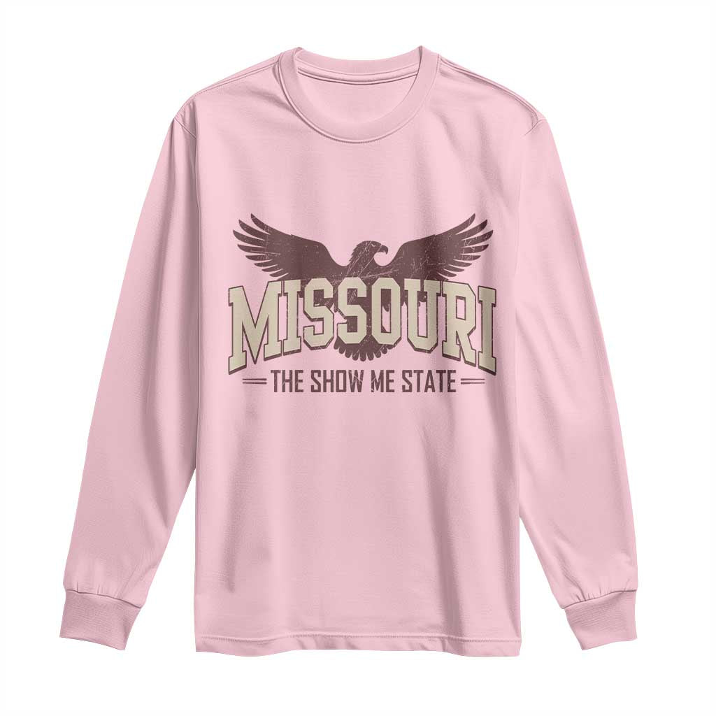 Vintage Missouri Eagle Long Sleeve Shirt Missouri The Show Me State Retro Distressed TS12 Light Pink Print Your Wear