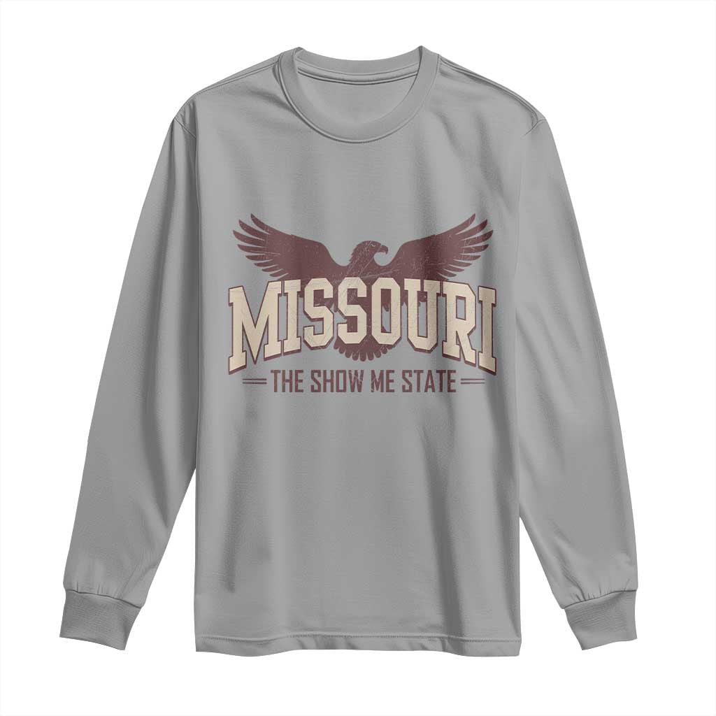 Vintage Missouri Eagle Long Sleeve Shirt Missouri The Show Me State Retro Distressed TS12 Sport Gray Print Your Wear