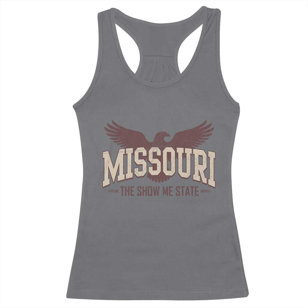 Vintage Missouri Eagle Racerback Tank Top Missouri The Show Me State Retro Distressed TS12 Charcoal Print Your Wear