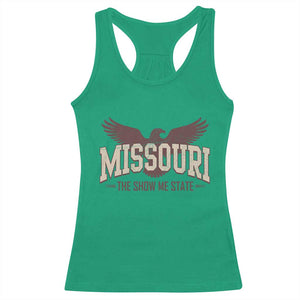 Vintage Missouri Eagle Racerback Tank Top Missouri The Show Me State Retro Distressed TS12 Irish Green Print Your Wear