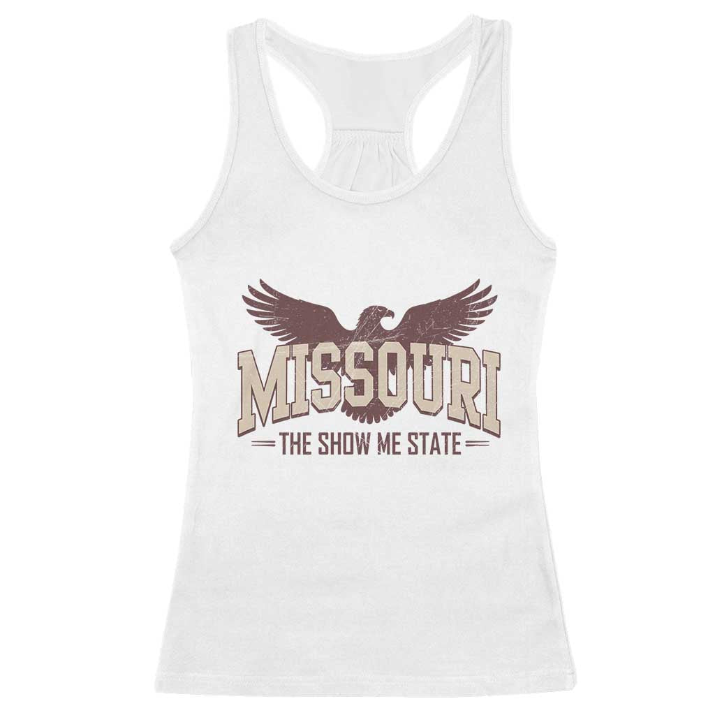 Vintage Missouri Eagle Racerback Tank Top Missouri The Show Me State Retro Distressed TS12 White Print Your Wear