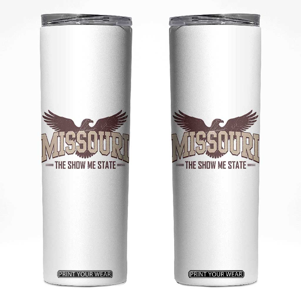 Vintage Missouri Eagle Skinny Tumbler Missouri The Show Me State Retro Distressed TS12 White Print Your Wear