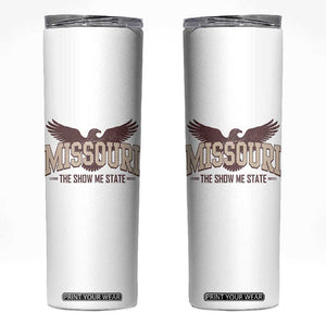 Vintage Missouri Eagle Skinny Tumbler Missouri The Show Me State Retro Distressed TS12 White Print Your Wear