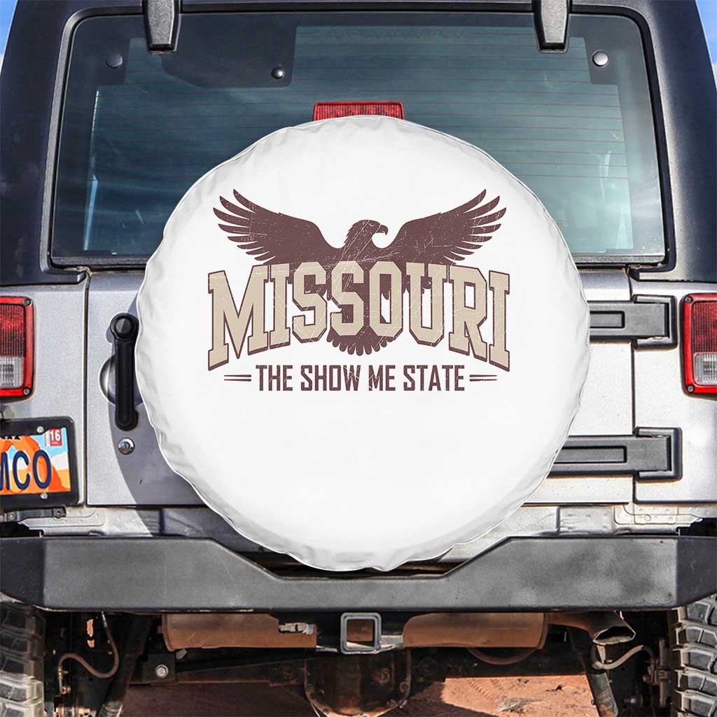 Vintage Missouri Eagle Spare Tire Cover Missouri The Show Me State Retro Distressed TS12 No hole White Print Your Wear