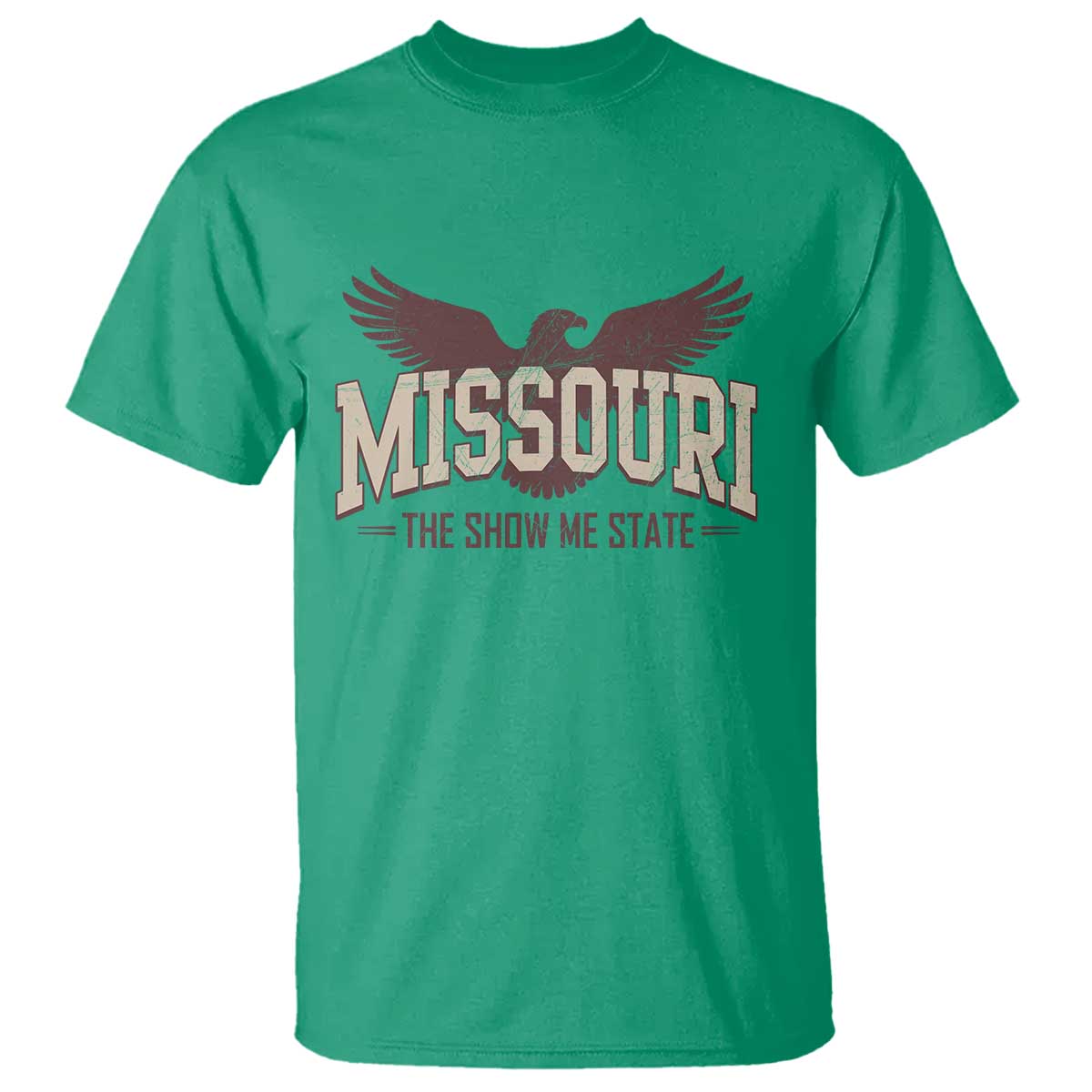 Vintage Missouri Eagle T Shirt Missouri The Show Me State Retro Distressed TS12 Irish Green Print Your Wear