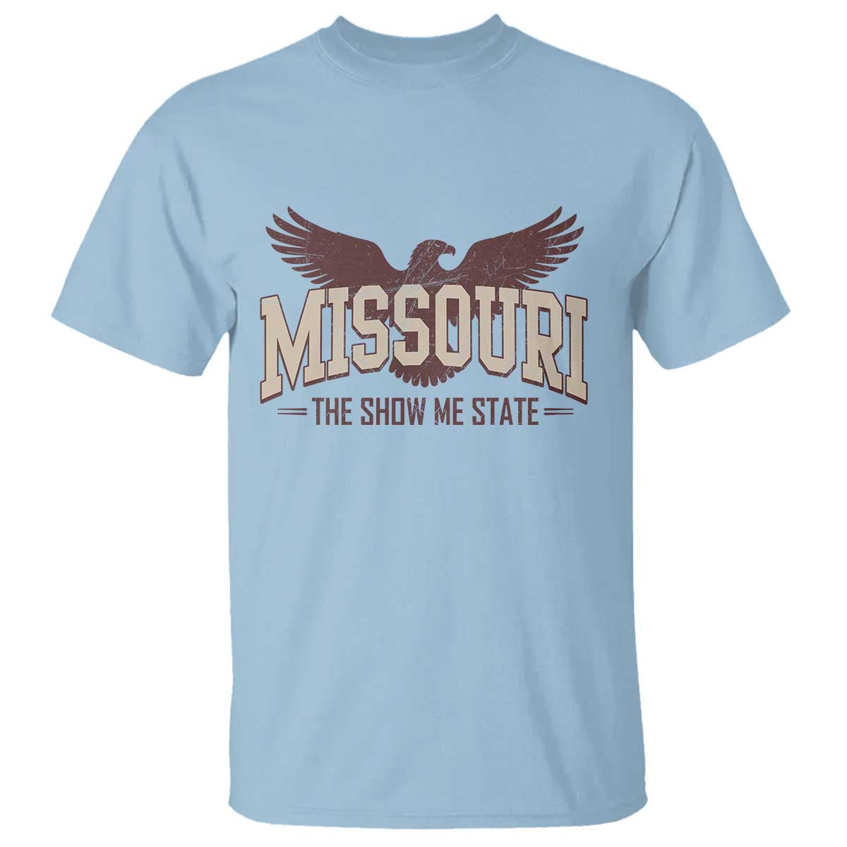 Vintage Missouri Eagle T Shirt Missouri The Show Me State Retro Distressed TS12 Light Blue Print Your Wear