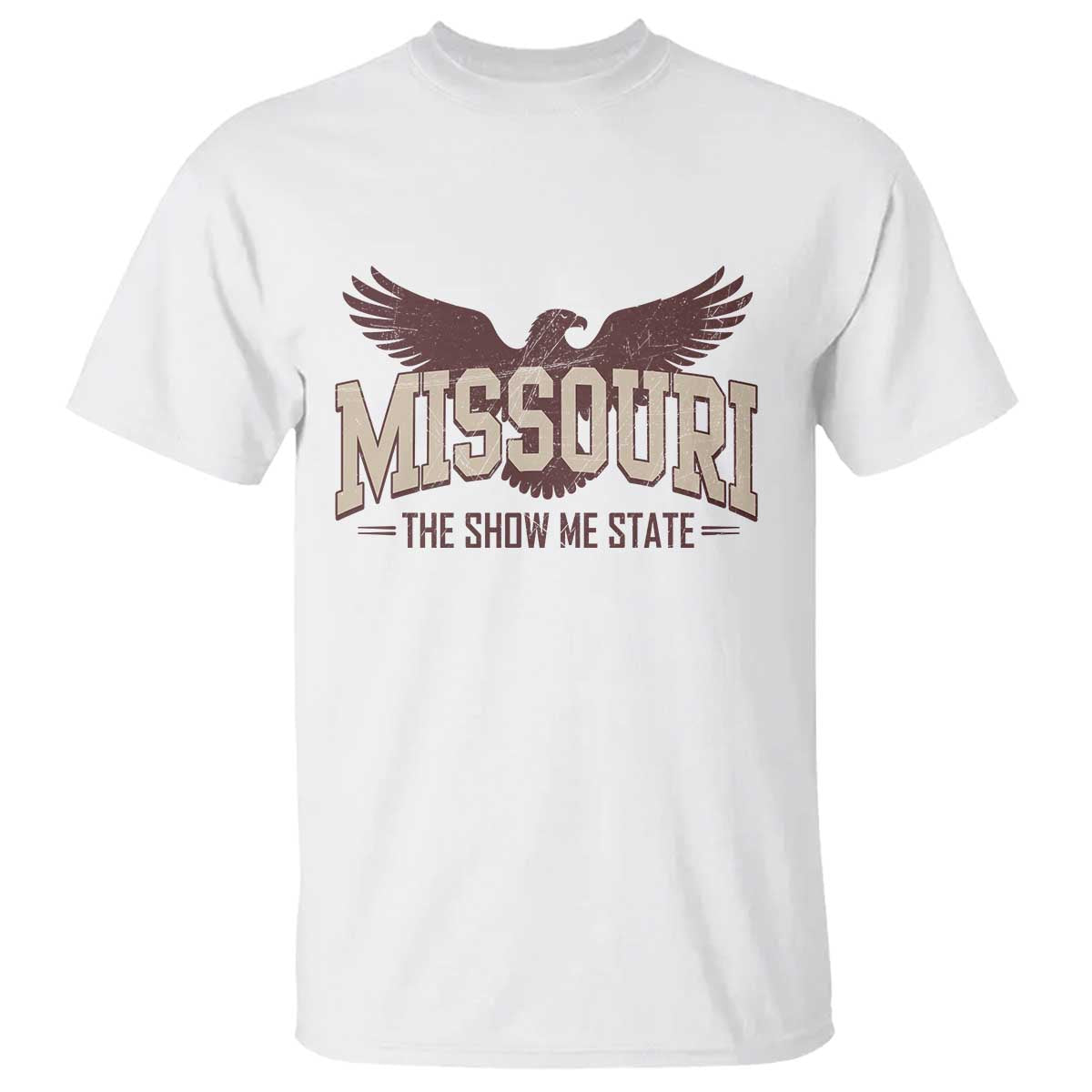 Vintage Missouri Eagle T Shirt Missouri The Show Me State Retro Distressed TS12 White Print Your Wear