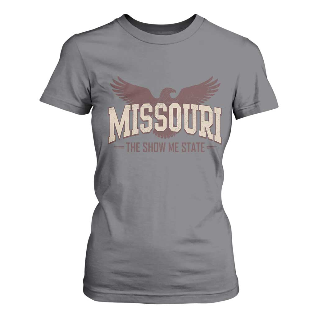 Vintage Missouri Eagle T Shirt For Women Missouri The Show Me State Retro Distressed TS12 Charcoal Print Your Wear