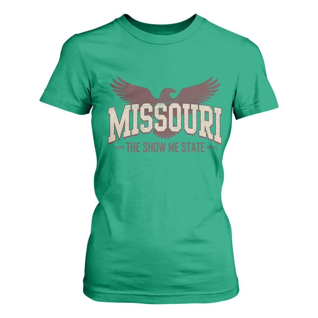 Vintage Missouri Eagle T Shirt For Women Missouri The Show Me State Retro Distressed TS12 Irish Green Print Your Wear