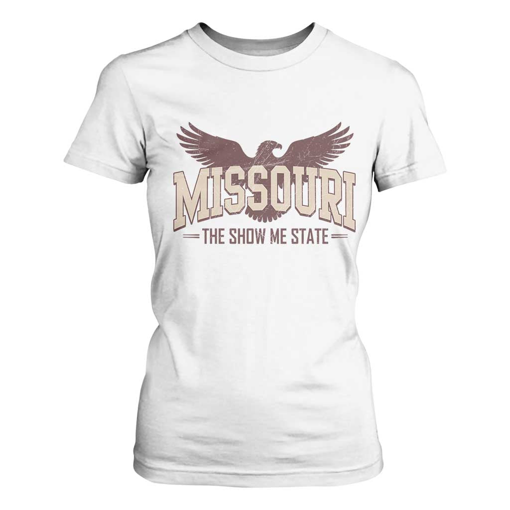 Vintage Missouri Eagle T Shirt For Women Missouri The Show Me State Retro Distressed TS12 White Print Your Wear