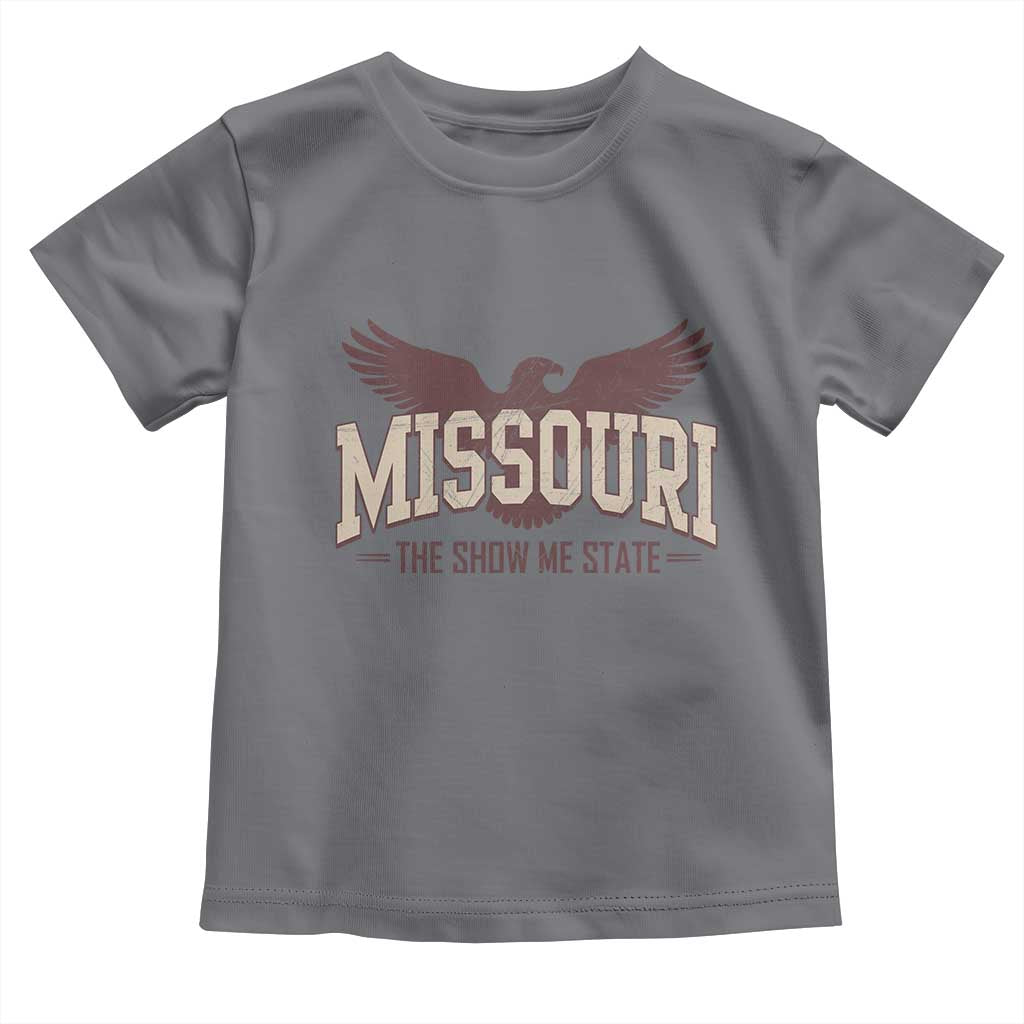 Vintage Missouri Eagle Toddler T Shirt Missouri The Show Me State Retro Distressed TS12 Charcoal Print Your Wear