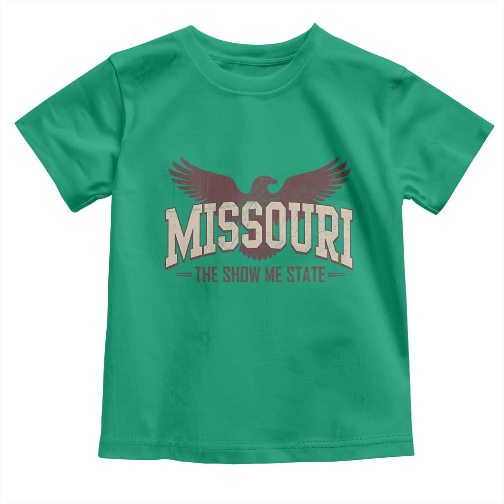 Vintage Missouri Eagle Toddler T Shirt Missouri The Show Me State Retro Distressed TS12 Irish Green Print Your Wear