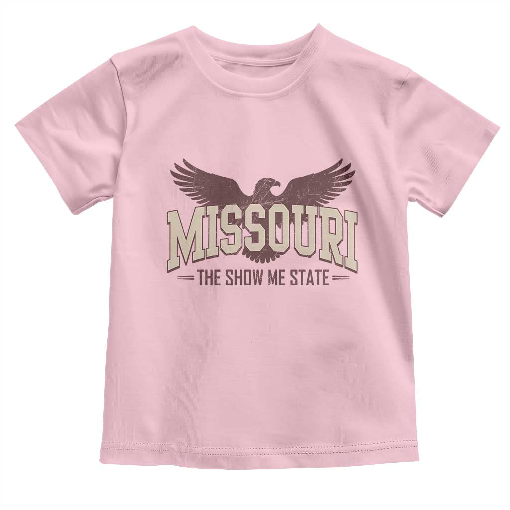 Vintage Missouri Eagle Toddler T Shirt Missouri The Show Me State Retro Distressed TS12 Light Pink Print Your Wear