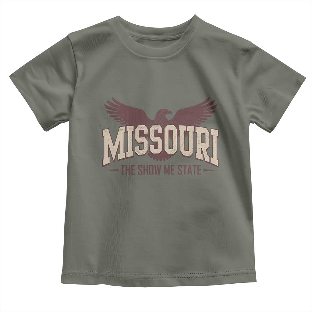 Vintage Missouri Eagle Toddler T Shirt Missouri The Show Me State Retro Distressed TS12 Military Green Print Your Wear