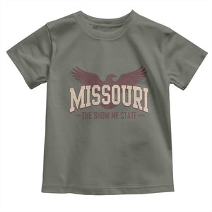 Vintage Missouri Eagle Toddler T Shirt Missouri The Show Me State Retro Distressed TS12 Military Green Print Your Wear