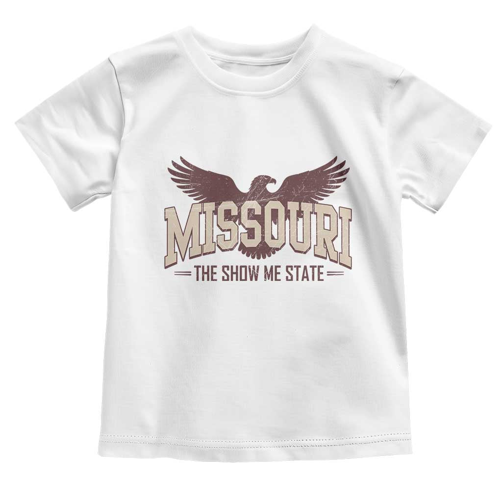 Vintage Missouri Eagle Toddler T Shirt Missouri The Show Me State Retro Distressed TS12 White Print Your Wear